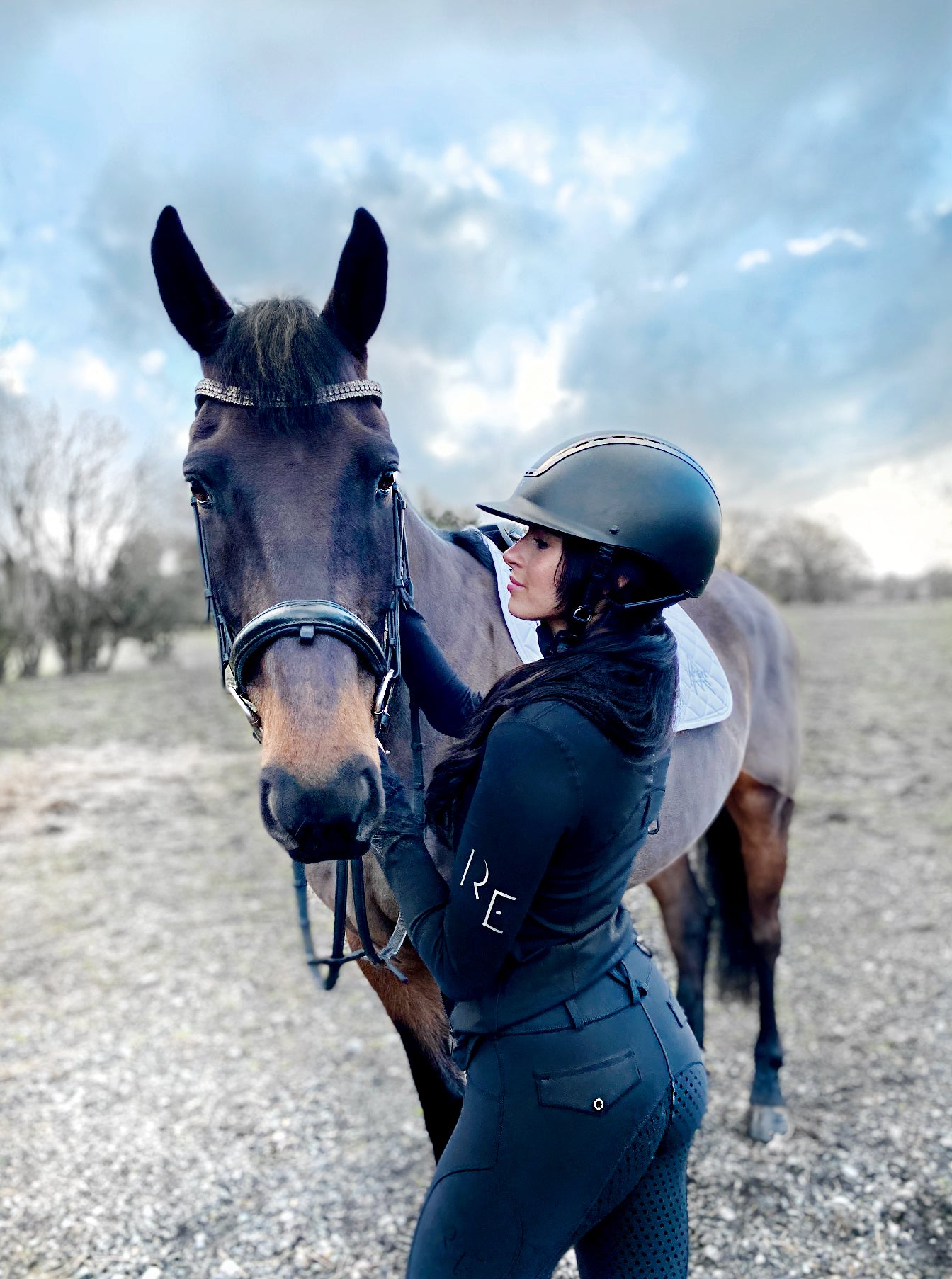 Hybrid Full Seat Navy Riding Leggings