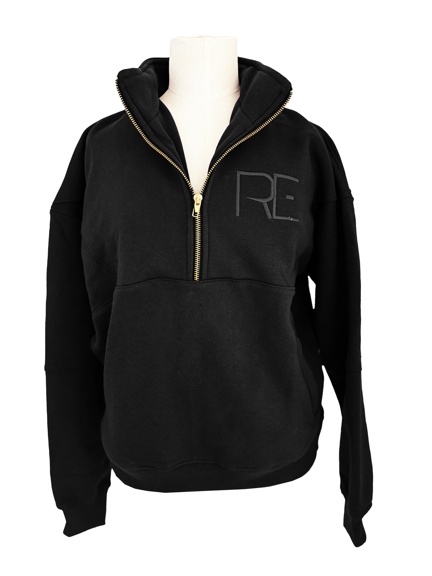 Half Zip Hoodie - Black