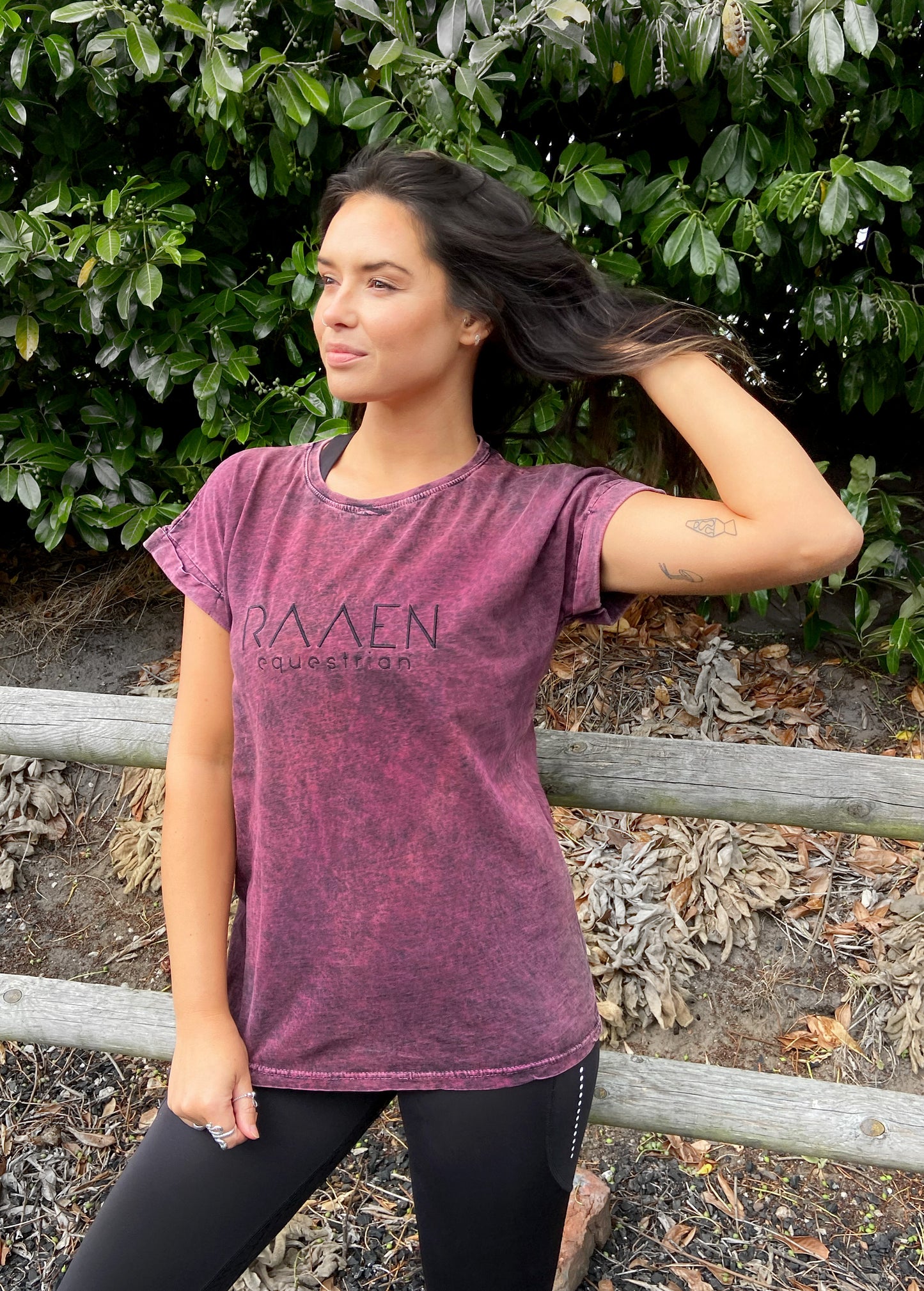 Acid Washed Oversized Tee Berry