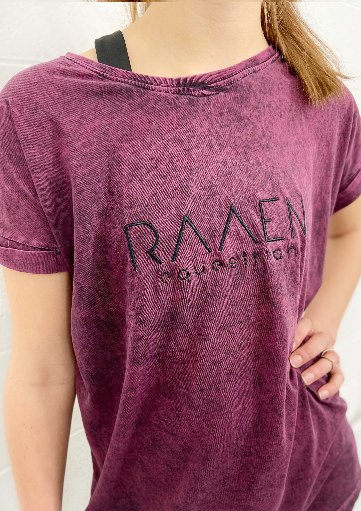 Acid Washed Oversized Tee Berry