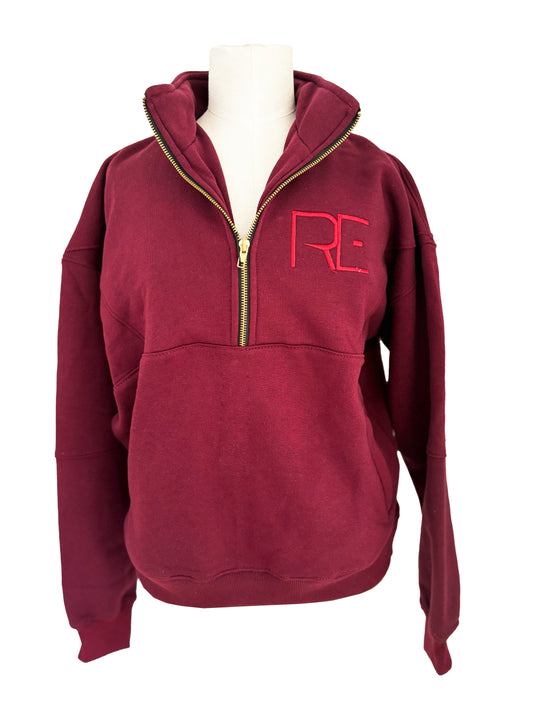 Half Zip Hoodie - Berry